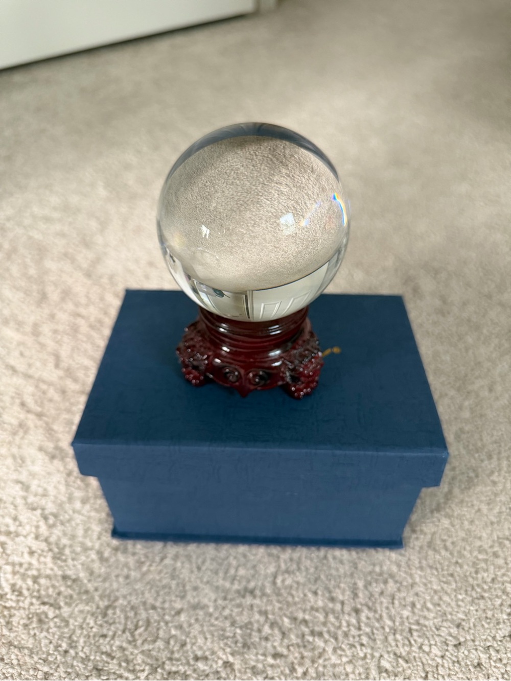 Crystal Ball on Decorative Redwood Stand